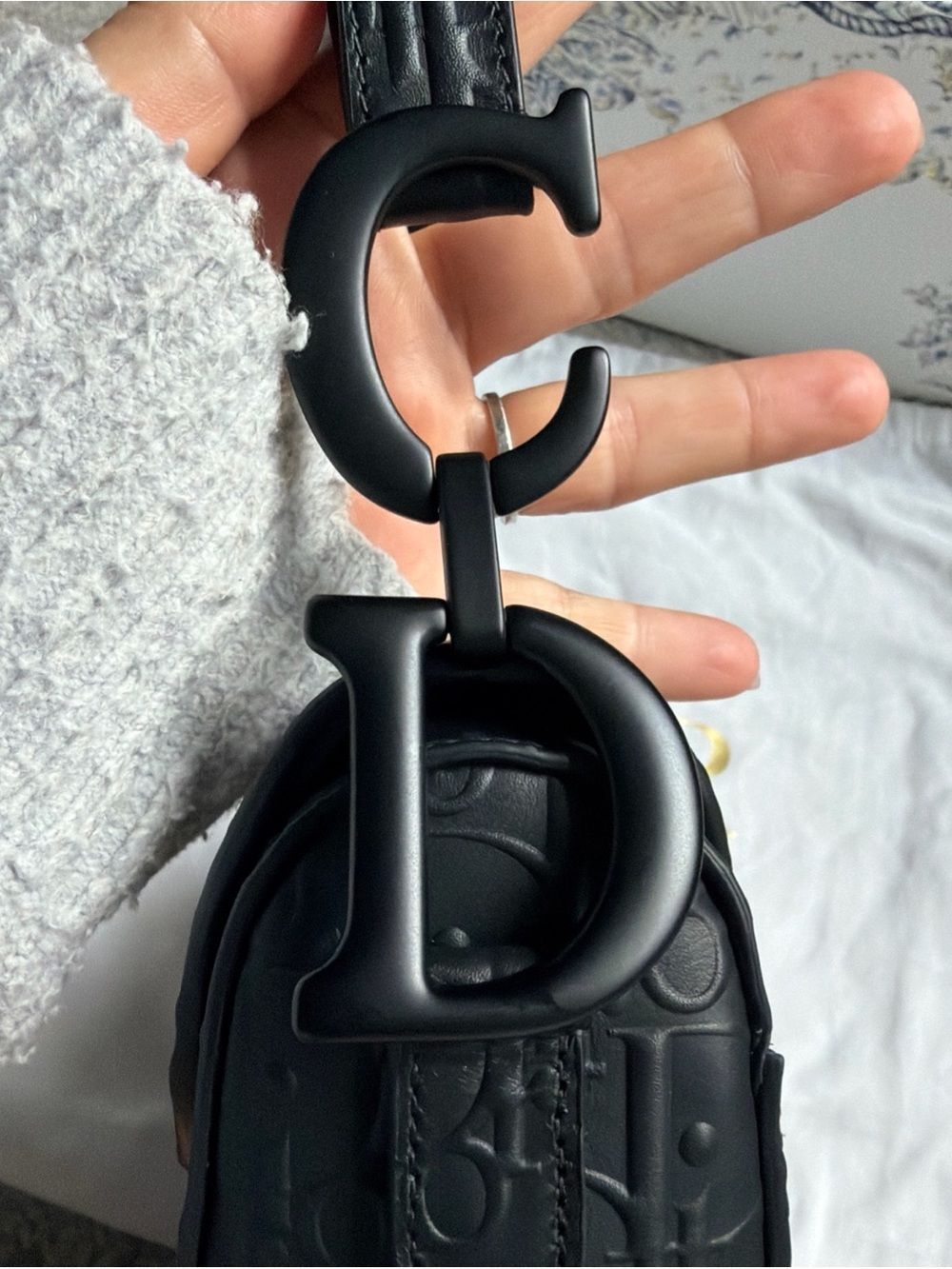 Christian Dior Saddle Bag in Black Dior Gravity Leather D 7 2023 NWT $5000 - Picture 12 of 12